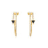 Gold Pave Double Arrow Stud Hoops